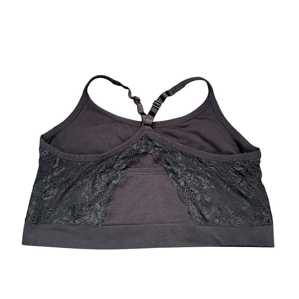 Torrid Bralette 3X 22/24 Black Seamless Unlined Lace Racerback Wireless Stretch - Picture 7 of 9